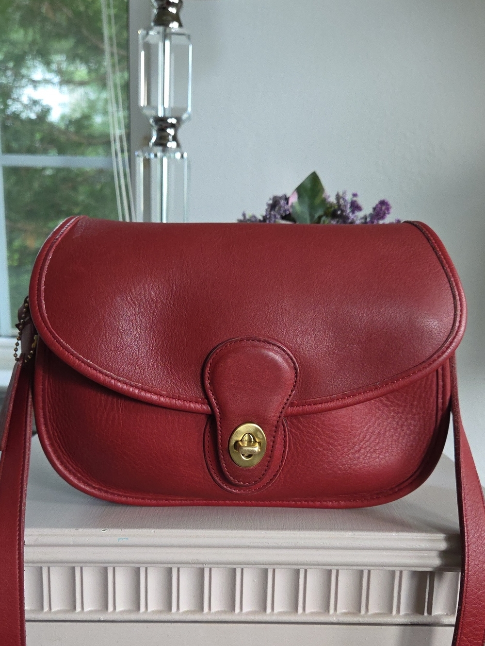 COACH Dark Red 1996 Prairie Saddle Leather Crossbody Bag